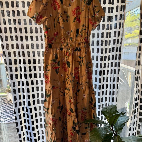 Anthropologie Somerset Floral Tan Maxi Dress - Picture 3 of 3